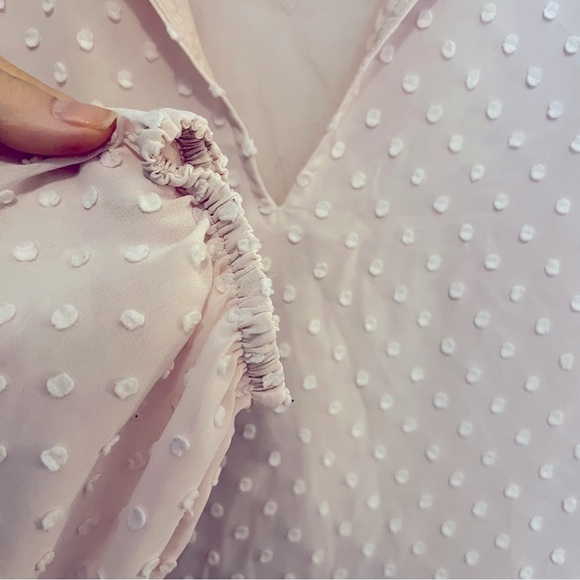 J. Crew | Clip Dot | Poet Sleeve | Scoop Neck | Top | Pink | Size XS - Picture 3 of 6